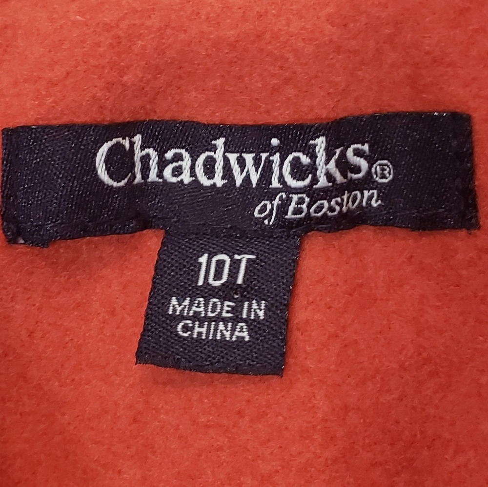 Chadwicks Wool Blend Pea Coat Double Breasted Size 10P Pockets Orange - Picture 6 of 16